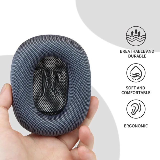 Alt view image 4 of 5 - Upgraded Ear Cushions Replacement for 2024 New Apple Airpods Max Over-Ear Headphones, Earpads with Durable Mesh Fabric and Magnet for Airpods Max (Midnight)