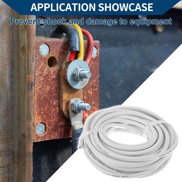 Alt view image 3 of 5 - Hihaha Electrical Ground Wire Automotive Power Wire 33FT White TC 1 Pcs 16AWG 2 Conductor Fully Insulated& Soft Touch Jacket Universal