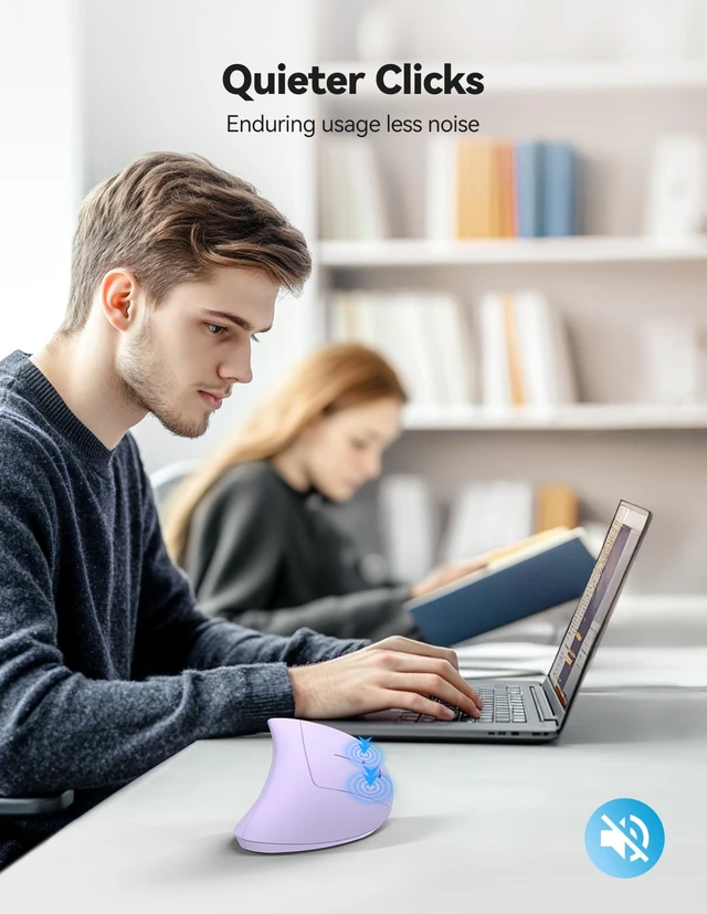 Alt view image 5 of 5 - TECKNET Ergonomic Mouse Wireless, Rechargeable Vertical Mice Right Hand