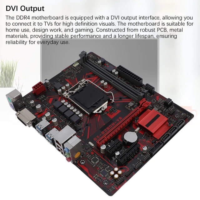 Alt view image 3 of 5 - XUMIUZIY B250M V3 Desktop Motherboard, M ATX 2 DDR4 DIMM Slot for LGA 1151 7th 6th Gen Core i7 i5 i3 14nm CPU Processor, with PCI E 3.0, DVI Output, ALC887 8 Channel Sound Chip