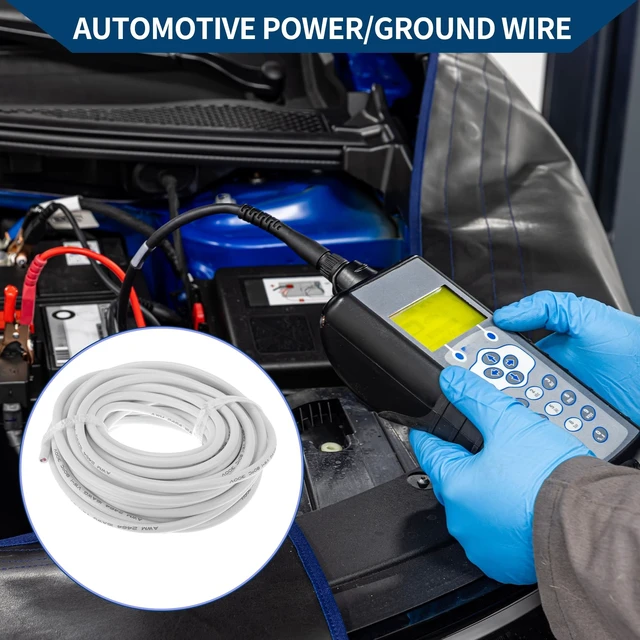 Alt view image 2 of 5 - Hihaha Electrical Ground Wire Automotive Power Wire 33FT White TC 1 Pcs 16AWG 2 Conductor Fully Insulated& Soft Touch Jacket Universal