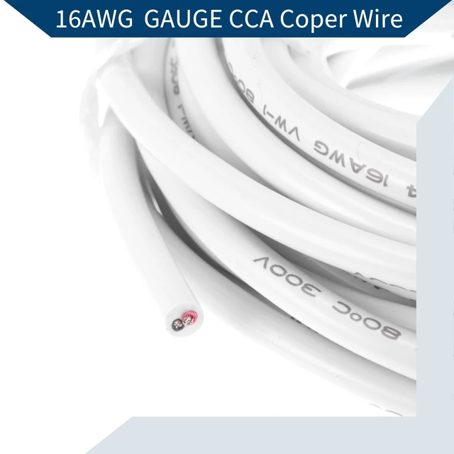 Alt view image 5 of 5 - Hihaha Electrical Ground Wire Automotive Power Wire 33FT White TC 1 Pcs 16AWG 2 Conductor Fully Insulated& Soft Touch Jacket Universal