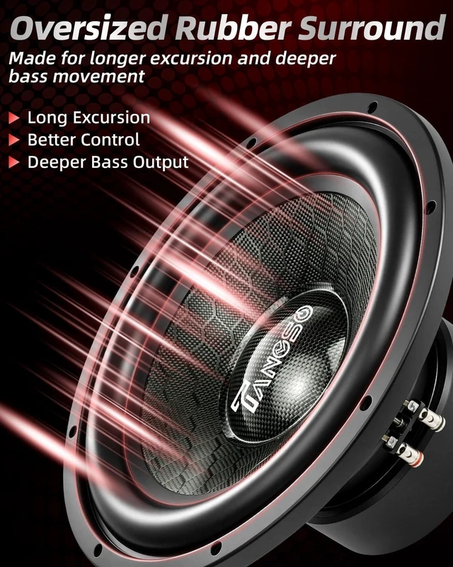 Alt view image 5 of 5 - TANVSO CarbonForce 12 Inch Subwoofer, 3000W Peak 4 Ohm Car Subwoofer
