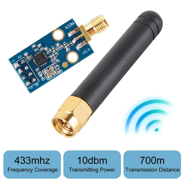 Alt view image 3 of 5 - 4Set CC1101 433MHz Wireless Transceiver Module with SMA Antenna Supports 315/868/915MHz Frequency Bands, High Sensitivity RF Module for IoT and RF Projects