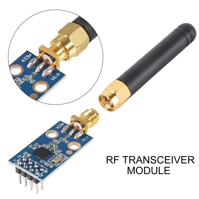 Alt view image 5 of 5 - 4Set CC1101 433MHz Wireless Transceiver Module with SMA Antenna Supports 315/868/915MHz Frequency Bands, High Sensitivity RF Module for IoT and RF Projects