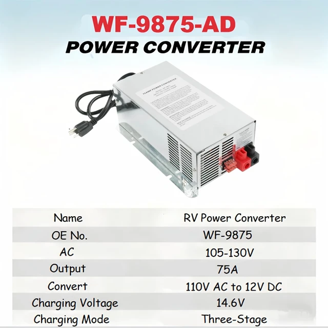 Alt view image 2 of 5 - WF-9875 75 Amp RV Power Converter - Deck Mount Three-Stage Power Converter
