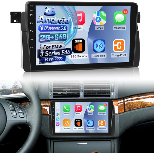 Main image of NHOPEEW Android Car Radio for BMW 3 Series E46 1999-2005 9 Inch Touchscreen