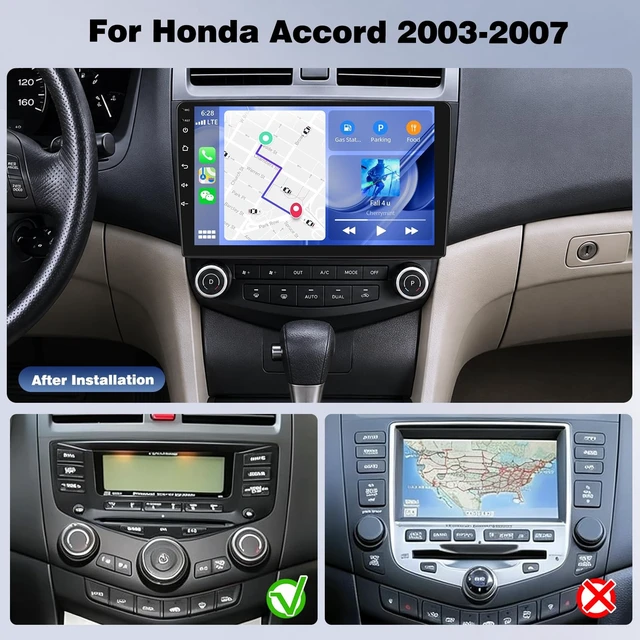 Alt view image 2 of 5 - Upgrcaru 4+64G Car Radio for Honda Accord 2003 2004 2005 2006 2007