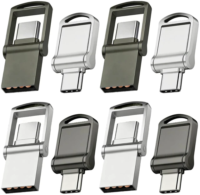 Main image of Mini USB Flash Drive, USB C & USB A Dual Drive USB Stick, Thumb Drive with Swivel Cover, External Storage Memory Stick for iPhone 17/16/15, Android, MacBook, iPad, Laptops, PCs and More (16GB 8-Pack)