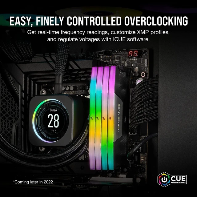 Alt view image 5 of 5 - CORSAIR VENGEANCE RGB DDR5 RAM 32GB (2x16GB) 6400MHz CL32 Intel XMP iCUE Compatible Computer Memory - Black (CMH32GX5M2B6400C32)