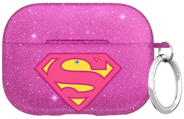 Main image of Velvet Caviar Compatible with AirPods Pro Case 2nd and 1st Generation - Cute Protective Hard Cover for Women - Supergirl Purple Stardust Glitter