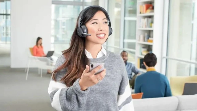 Alt view image 2 of 5 - Logitech Zone Wireless Plus Bluetooth Headset Designed for the Open Office