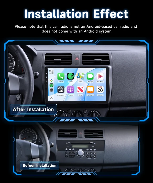 Alt view image 2 of 5 - Rimoody Linux Car Stereo for Suzuki Swift Radio 2005-2010 Wireless Carplay