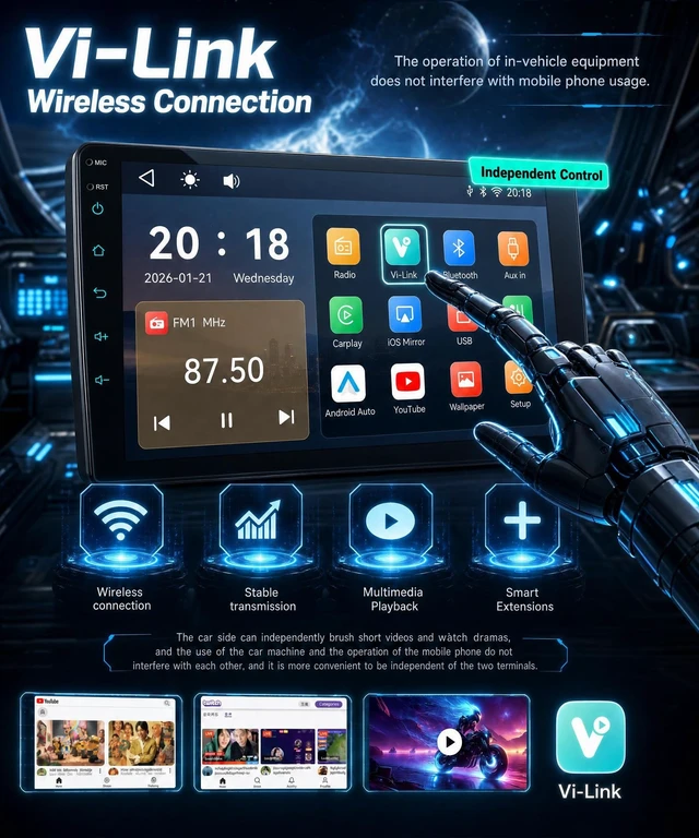 Alt view image 4 of 5 - Rimoody Linux Car Stereo for Suzuki Swift Radio 2005-2010 Wireless Carplay