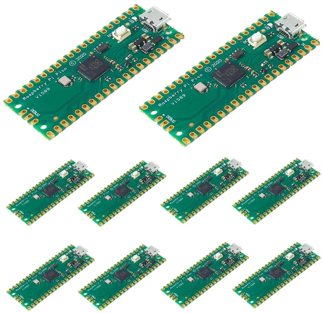 Main image of 10Pcs RP2040 Pico Development Board Micro USB 2MB Flash Dual-Core Cortex M0+ Processor for Raspberry Pi Supports C/C++/Python SPI/I2C/UART Interfaces