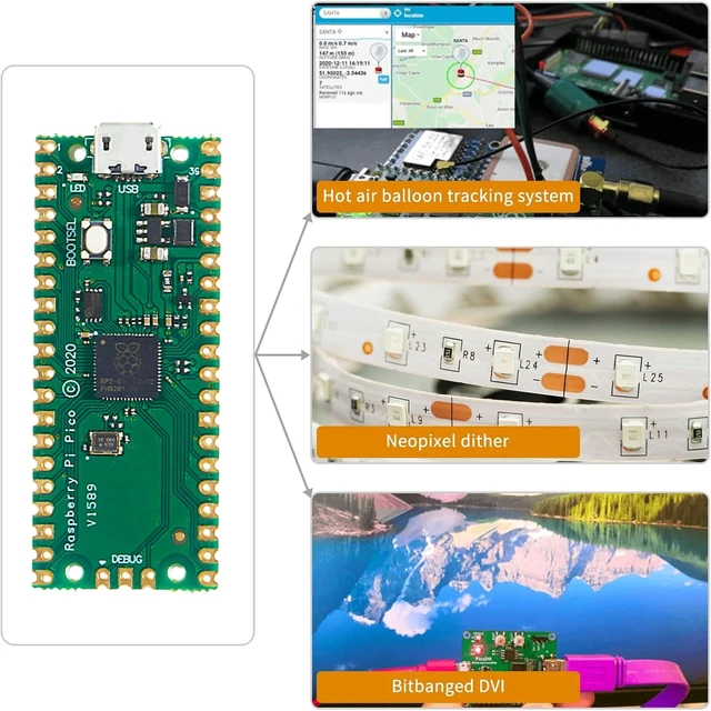 Alt view image 5 of 5 - 10Pcs RP2040 Pico Development Board Micro USB 2MB Flash Dual-Core Cortex M0+ Processor for Raspberry Pi Supports C/C++/Python SPI/I2C/UART Interfaces