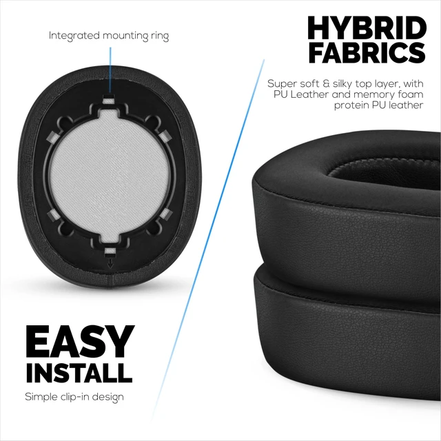 Alt view image 5 of 5 - Hybrid Earpads for JBL Live 500BT Headphones, Cool Gel, Super Soft Fabric, PU Leather & Thicker Memory Foam for Additional Comfort, by Brainwavz