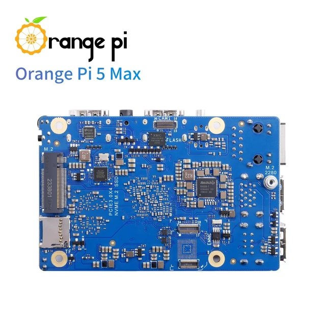 Alt view image 3 of 5 - Orange Pi 5 Max 8GB RAM LPDDR5 Rockchip RK3588 Development Board, 8K Video Decoding 2.4GHz Frequency M.2 PCIE 2.5G LAN Wi-Fi 6E+BT 5.3/BLE Orange Pi 5 MAX Single Board Computer