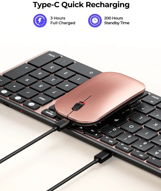 Alt view image 3 of 5 - seenda SKM64-2 Bluetooth Keyboard and Mouse Combo for Mac, MacBook and iPad