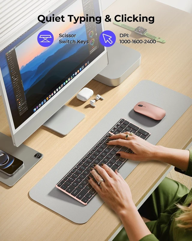 Alt view image 4 of 5 - seenda SKM64-2 Bluetooth Keyboard and Mouse Combo for Mac, MacBook and iPad