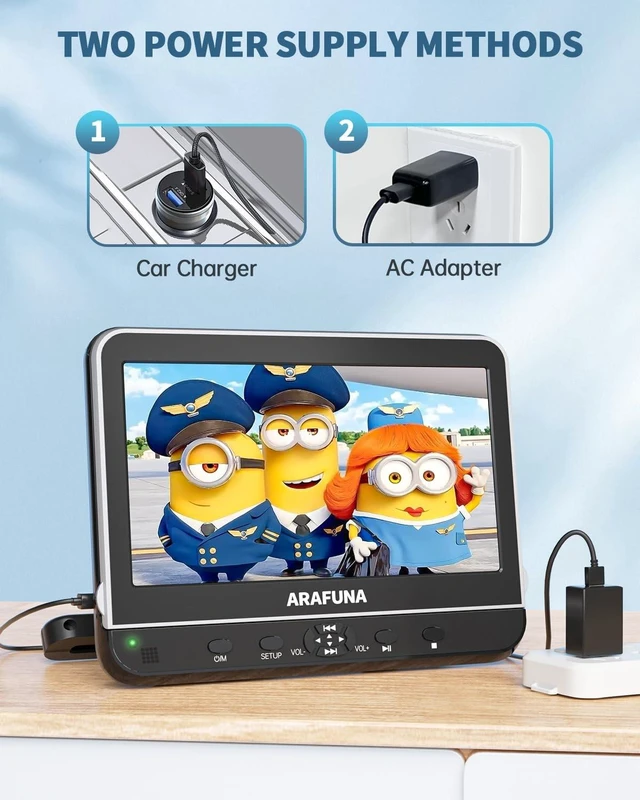 Alt view image 4 of 5 - Arafuna 10.5'' Dual Screen Portable DVD Player for Car Headrest