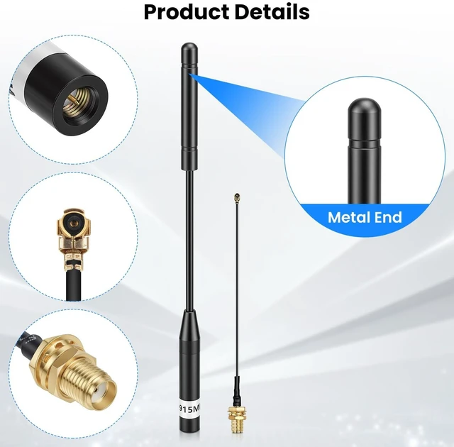 Alt view image 2 of 5 - 915MHz LoRa Antenna, Whip Antenna 20cm, Meshtastic 10dBi Gain, Black 2Pcs