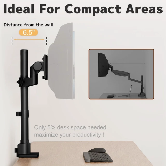 Alt view image 4 of 5 - 24-57'' Ultrawide Monitor Desk Mount, Aluminum Heavy Duty Monitor Arm