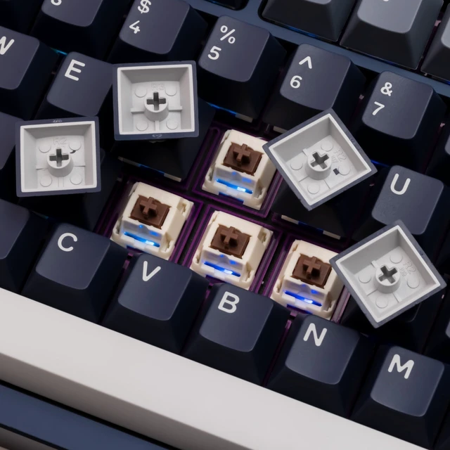 Alt view image 5 of 5 - KIBU WOBKEY Crush80 Reboot TKL Mechanical Keyboard, Tool-Free Quick-Release CNC Aluminum Custom Gaming Keyboard, Tri-Mode Wireless, VIA Programmable RGB, Kailh Cocoa Switch(Pro Navy)