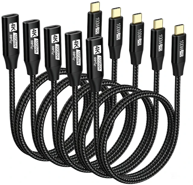 Main image of URELEGAN USB C Extension Cable 6FT 5-Pack (100W/10Gbps/4K@60Hz)