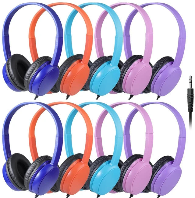 Main image of XOSDA 10 Pack Classroom Headphones Bulk for Student School, Wholesale Wired Durable Earphones Class Set for Children Toddler Teens Boys Girls and Adult(LS30,10 Mixed)