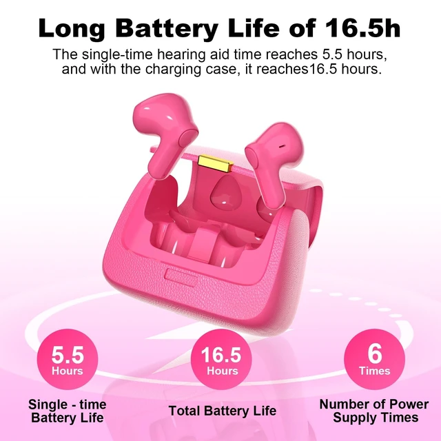 Alt view image 4 of 5 - Samildanach Bluetooth Earbuds,Bluetooth 5.3 in-Ear Headphones with Mini Handbag Charging Case,23H Playtime True Wireless Earbuds (Rose)