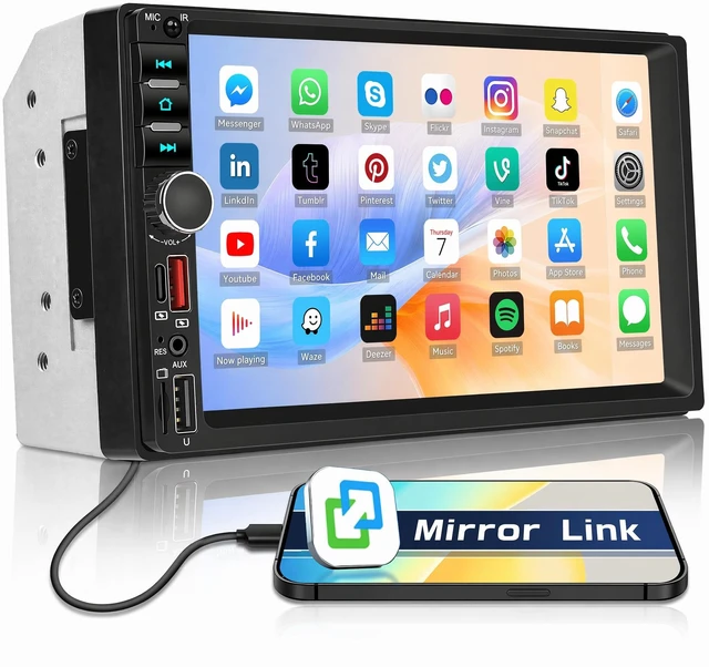 Main image of 7 Inch Double Din Car Stereo Touch Screen Bluetooth Car Radio