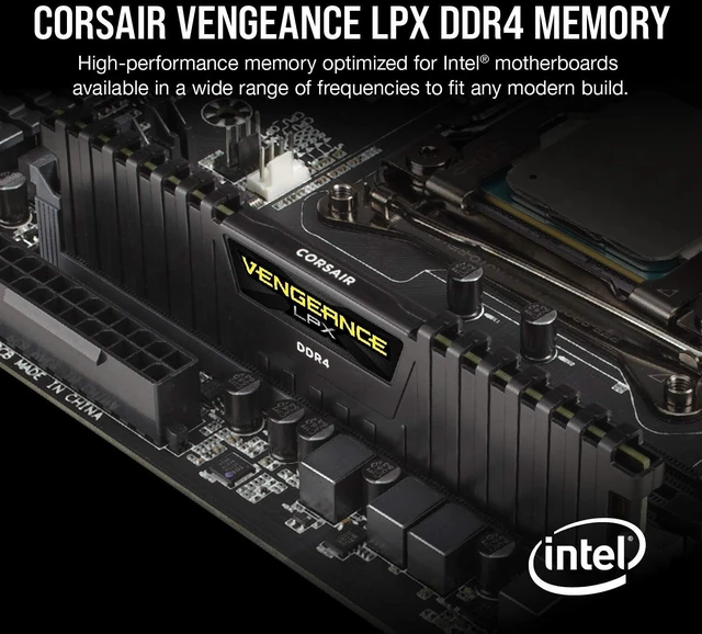 Alt view image 2 of 5 - CORSAIR Vengeance LPX DDR4 RAM 32GB (2x16GB) Up to 3200MHz CL16-20-20-38 1.35V Intel XMP AMD EXPO Computer Memory Black (CMK32GX4M2E3200C16)