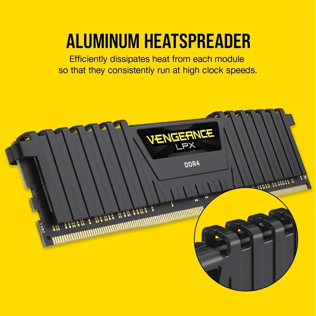 Alt view image 4 of 5 - CORSAIR Vengeance LPX DDR4 RAM 32GB (2x16GB) Up to 3200MHz CL16-20-20-38 1.35V Intel XMP AMD EXPO Computer Memory Black (CMK32GX4M2E3200C16)