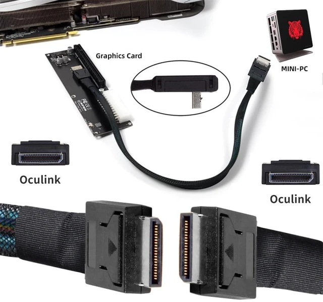 Alt view image 2 of 5 - xiwai OCuLink SFF-8611 4i to SFF-8611 PCI-Express Data Active Cable 100cm