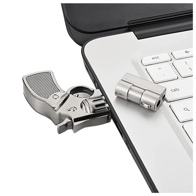 Alt view image 4 of 5 - WooTeck 128GB Metal Revolver Gun USB 3.0 Flash Drive Livid