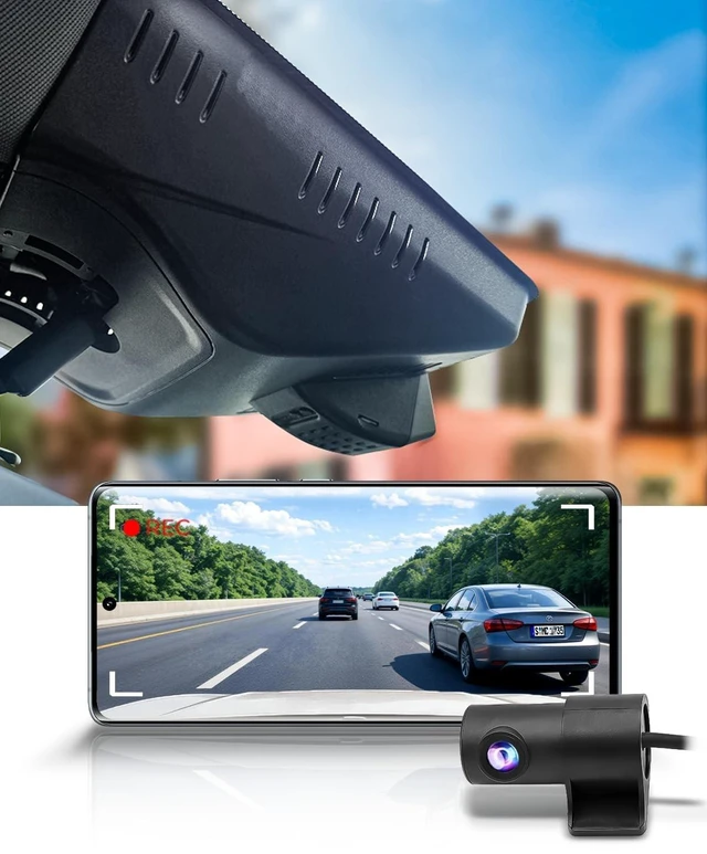 Main image of Fitcamx Front 4K+Rear 1080P Dash Cam Adapts for Cadillac Optiq 2025-2026 & Optiq-V (HD2-1211) has Auto-Dimming, OEM Look, 2 Way HD Video, WiFi & APP, Loop Recording, G-Sensor, Easy to Use, 128GB Card