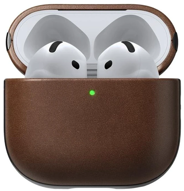 Main image of Nomad Airpods 4 Case in Brown Nomad Leather, AirPods 4 Cover, Compatible with New AirPods 5, Qi and MagSafe Charging Compatible, AirPods 4 and 5 Leather Case