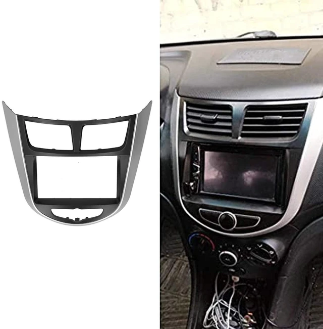 Alt view image 3 of 5 - Yctze Radio Stereo Dash Installation Trim Kit, 2Din Center Control DVD Fascia Navigation Panel Frame Fit for i25//Accent 2010-2014