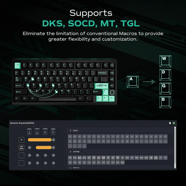 Alt view image 2 of 5 - OOCTPK Chilkey BOOG75 Mechanical Keyboard, Prebuilt Custom Keyboard 75% Wired Gaming Keyboard with Magnetic Hall Sensor Switches, Full Aluminum Case, Hot Swappable, RGB, Cherry Keycap Profile, PC/Mac
