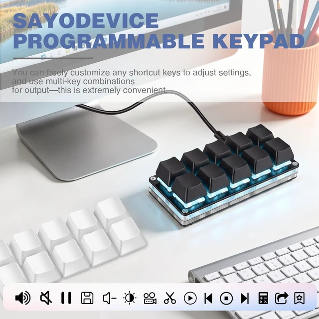 Alt view image 3 of 5 - Mini 10-Key Programmable Keyboard with Hotswappable Mechanical Switches