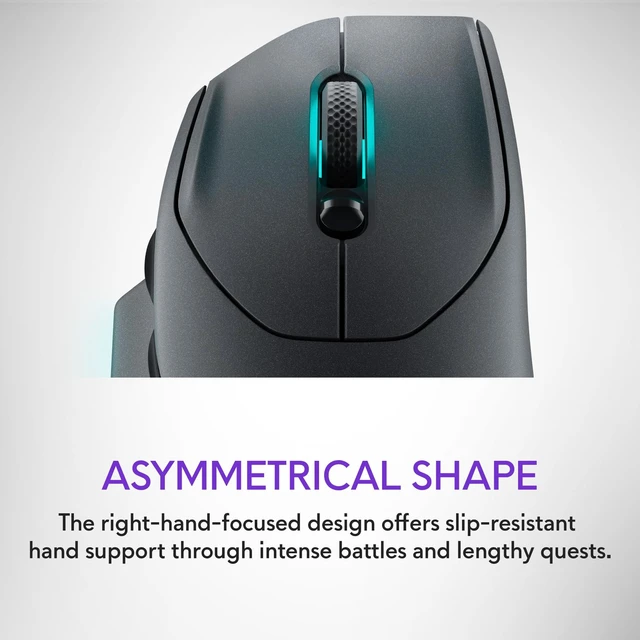 Alt view image 2 of 5 - Alienware Wireless Gaming Mouse AW620M, 26000 DPI, 7 Buttons