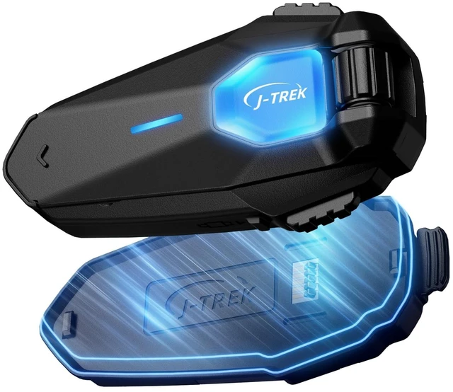 Main image of J-TREK JX06se Motorcycle Bluetooth Headset V5.4, Single Rider Helmet Speaker System with Magnetic Mount, IP67 Waterproof Helmet Intercom, RGB Light, FM Radio, Voice Prompts, 1000mAh Battery, 1 Pack