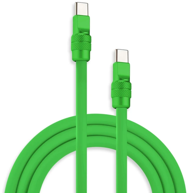 Main image of chubbycable USB C to C 240W Silicone Charging Cable, Green+Green, 19.6FT