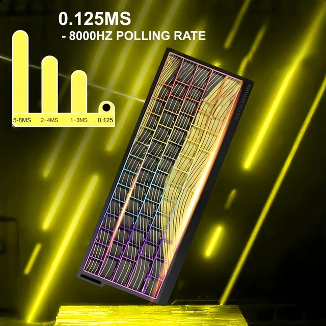 Alt view image 2 of 5 - MADLIONS MAD60HE Mechanical Gaming Keyboard Wired, 60% Hot Swappable RGB Backlit Keyboards, Magnetic Switch for Office Desktop