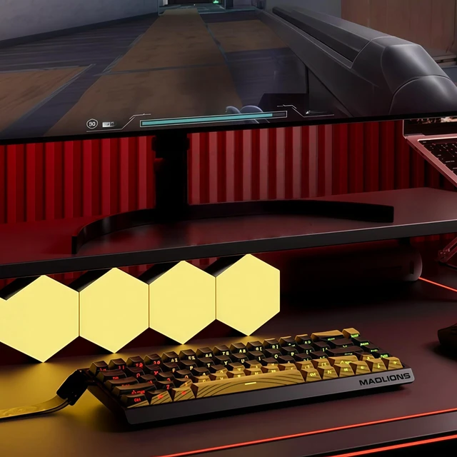 Alt view image 5 of 5 - MADLIONS MAD60HE Mechanical Gaming Keyboard Wired, 60% Hot Swappable RGB Backlit Keyboards, Magnetic Switch for Office Desktop