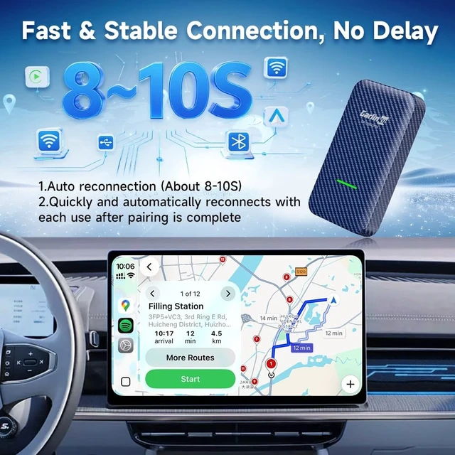 Alt view image 2 of 5 - Carlinkit 4.0 Wireless CarPlay & Android Auto Adapter for OEM Wired CarPlay