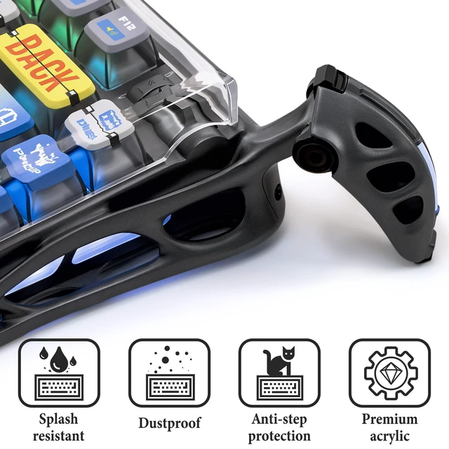 Alt view image 2 of 5 - Geekria Keyboard Dust Cover Compatible with GravaStar Mercury K1/ Pro/Lite/ V75 Pro/Lite/HE, Clear Acrylic Keypad Cover