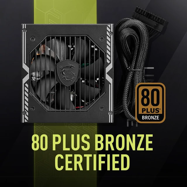 Alt view image 4 of 5 - MSI MAG A750BE, Semi-Modular Compact 750W ATX Power Supply, 80+ Bronze, Low-Noise Fan, Active PFC Design, 5 Year Warranty