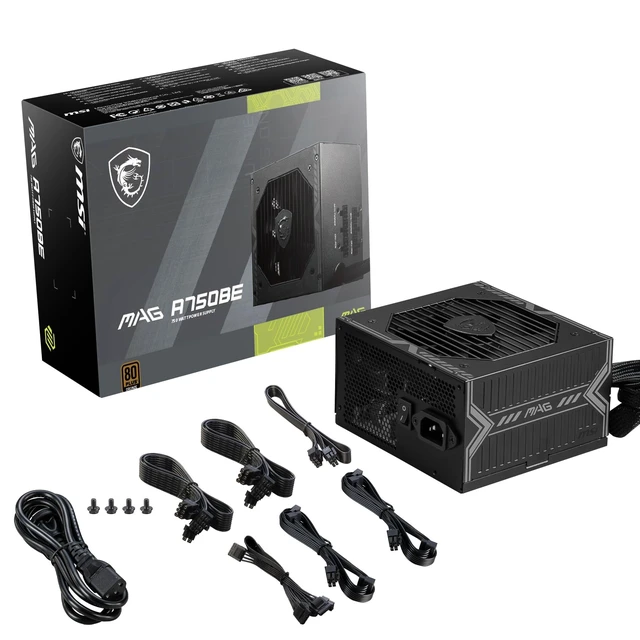 Alt view image 3 of 5 - MSI MAG A750BE, Semi-Modular Compact 750W ATX Power Supply, 80+ Bronze, Low-Noise Fan, Active PFC Design, 5 Year Warranty